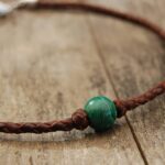 Collier tressé avec malachite