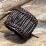 Bracelet large en cuir de vache